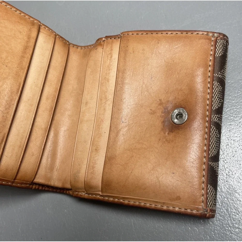 Vintage Coach‎ Canvas Leather Men's Signature Print Wallet